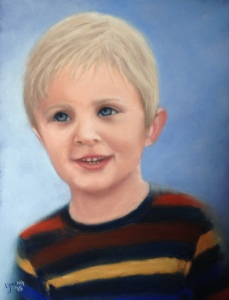 Teo, soft pastels on Wallis paper, 8 1/2" x 11" , Lorraine Young (commissioned)